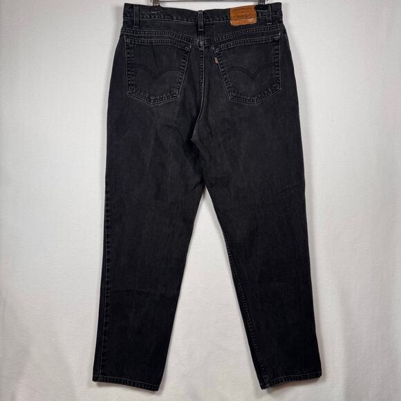 Vintage Levi's 545 Loose Fit Jeans Mens 38x32 Black Denim Brown Tab USA Made Y2K - Picture 2 of 10